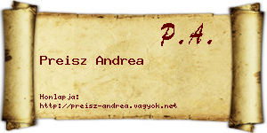 Preisz Andrea névjegykártya